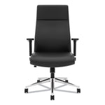 Define Executive High-Back Leather Chair, Supports 250 Lb, 17" To 21" Seat Height, Black Seat/back, Polished Chrome Base
