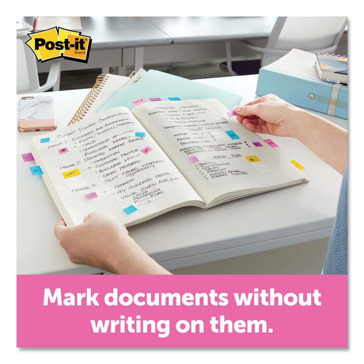 Page Flags in Desk Grip Dispenser, 1 x 1.75, Yellow, 200/Dispenser