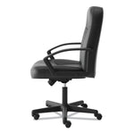 Hvl601 Series Executive High-Back Leather Chair, Supports Up To 250 Lb, 17.44" To 20.94" Seat Height, Black