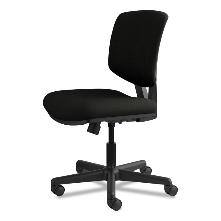 Volt Series Leather Task Chair With Synchro-Tilt, Supports Up To 250 Lb, 18" To 22.25" Seat Height, Black