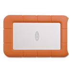 Rugged Portable External Hard Drive, 2 Tb, Usb-C, Orange/silver