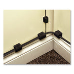 D-Wings Nail-Free Cord Clips, 12 Small 0.38", Six Large 0.5", Black, 18/pack