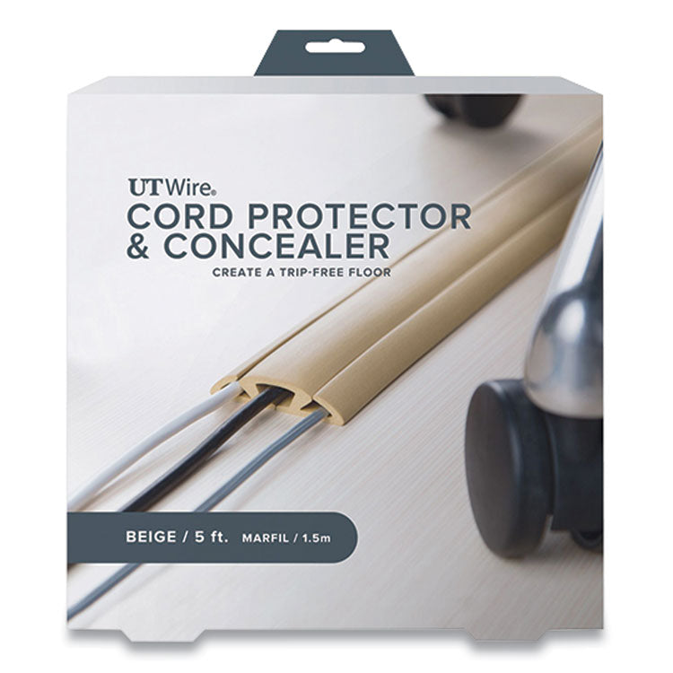 Cord Protector and Concealer, 2.6" x 5 ft, Beige