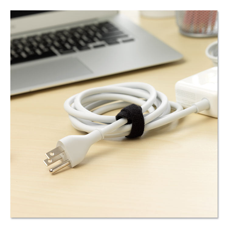 One-Wrap Pre-Cut Thin Ties, 0.25" X 8", Black, 25/pack