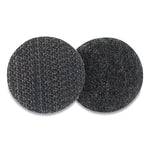 Sticky-Back Fasteners, Removable Adhesive, 0.63" Dia, Black, 75/pack