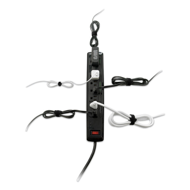 One-Wrap Pre-Cut Thin Ties, 0.5" X 15", Black/gray, 30/pack