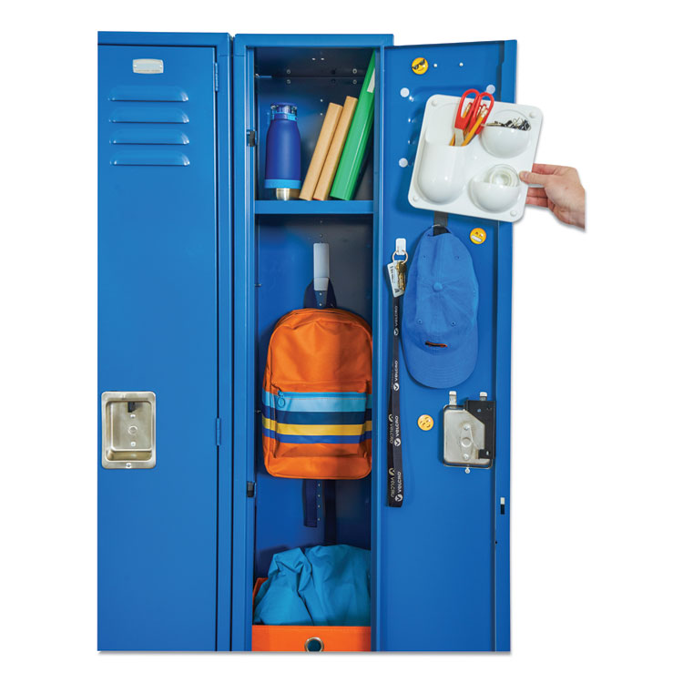 Sticky-Back Fasteners, Removable Adhesive, 0.63" Dia, White, 15/pack