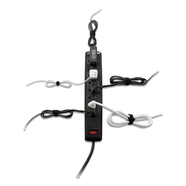 One-Wrap Pre-Cut Thin Ties, 0.25" X 8", Black, 25/pack