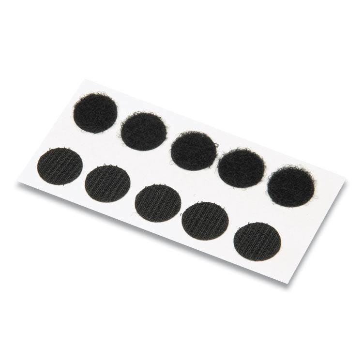 Sticky-Back Fasteners, Removable Adhesive, 0.75" Dia, Black, 200/box