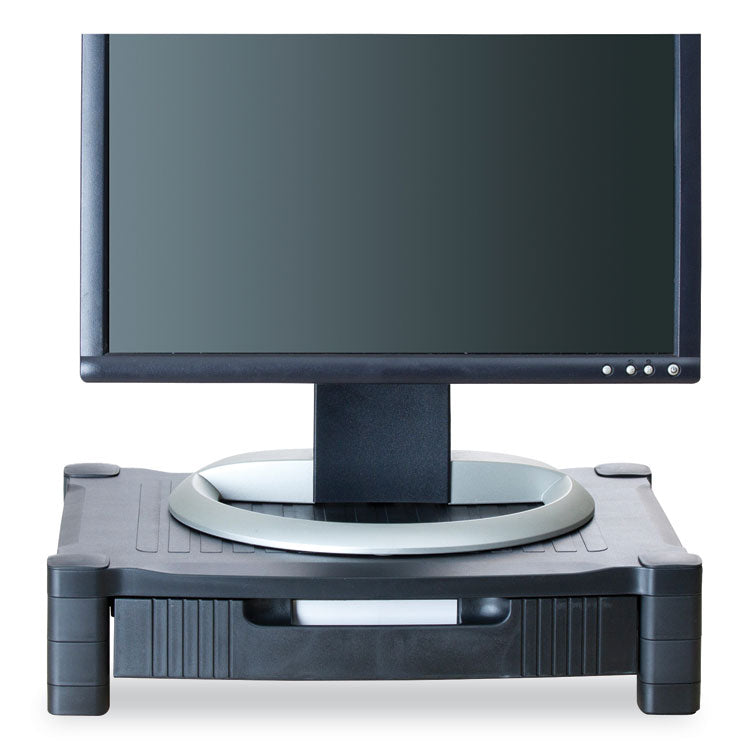 Monitor Stand Riser with Drawer, 17" x 13" x 3.75", Black, Supports 22 lbs