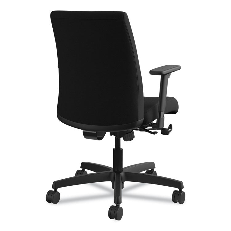 Ignition Series Fabric Low-Back Task Chair, Supports Up To 300 Lb, 17" To 21.5" Seat Height, Black