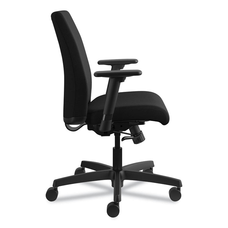 Ignition Series Fabric Low-Back Task Chair, Supports Up To 300 Lb, 17" To 21.5" Seat Height, Black