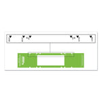 File Pocket Handles, 9.63 x 2, Green/White, 4/Sheet, 12 Sheets/Pack