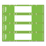 File Pocket Handles, 9.63 x 2, Green/White, 4/Sheet, 12 Sheets/Pack
