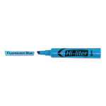 Hi-Liter Desk-Style Highlighters, Fluorescent Blue Ink, Chisel Tip, Blue/black Barrel, Dozen