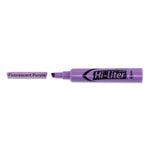 Hi-Liter Desk-Style Highlighters, Fluorescent Purple Ink, Chisel Tip, Purple/black Barrel, Dozen