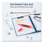 Hi-Liter Desk-Style Highlighters, Fluorescent Orange Ink, Chisel Tip, Orange/black Barrel, Dozen