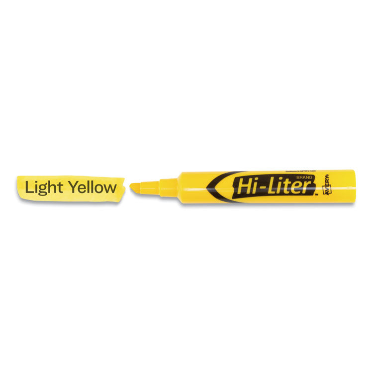 Hi-Liter Desk-Style Highlighters, Yellow Ink, Chisel Tip, Yellow/black Barrel, Dozen