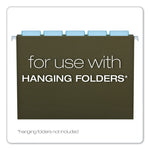 Transparent Colored Tabs For Hanging File Folders, 1/5-Cut, Blue, 2" Wide, 25/Pack
