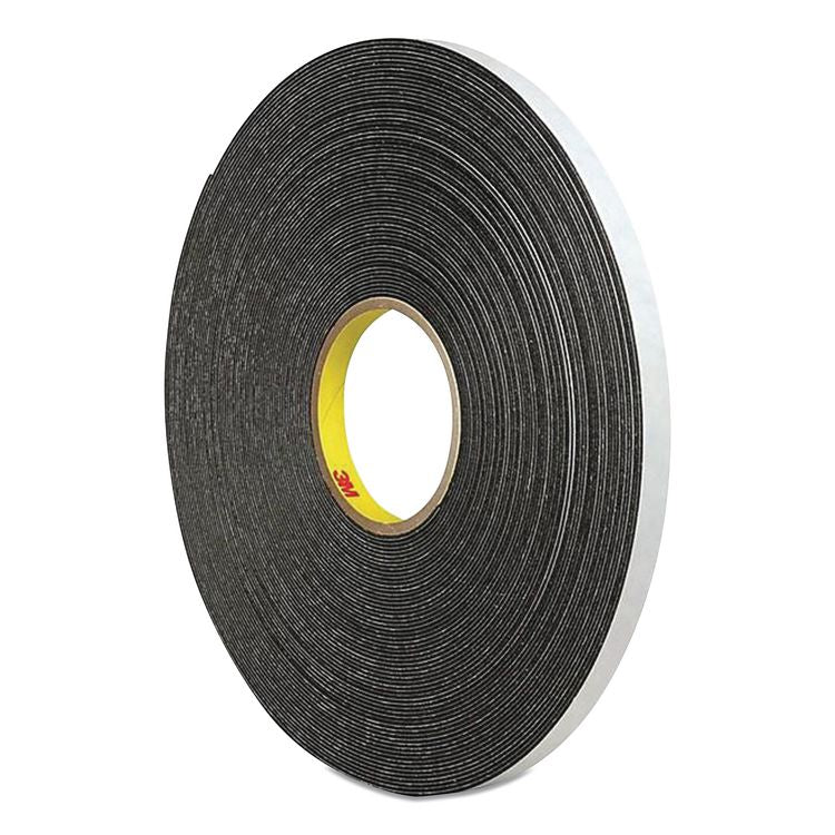 4466 Double-Coated Foam Tape, 1" Core, 1" X 5 Yds, Black