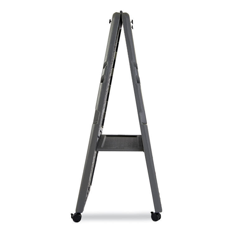 Ingenuity Presentation Flipchart Easel with Dry Erase Surface, 33" x 28", White Surface, Charcoal Gray Polyethylene Frame