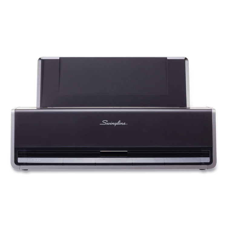 28-Sheet Commercial Electric Two-Hole Punch, Fixed 9/32" Holes, Black/silver