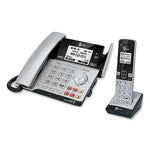 Connect To Cell Tl86103 Two-Line Corded/cordless Phone, Corded Base Station And 1 Additional Handset, Black/silver