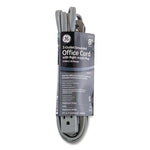 Power Strip, 3 Outlets, 8 ft Cord, Gray