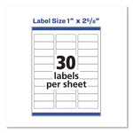 Easy Peel White Address Labels W/ Sure Feed Technology, Inkjet Printers, 1 X 2.63, White, 30/sheet, 100 Sheets/box