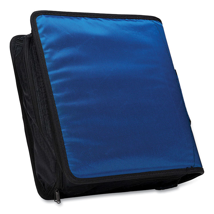 King Size Mighty Zip Tab Binder, 3 Rings, 4" Capacity, 11 X 8.5, Blue