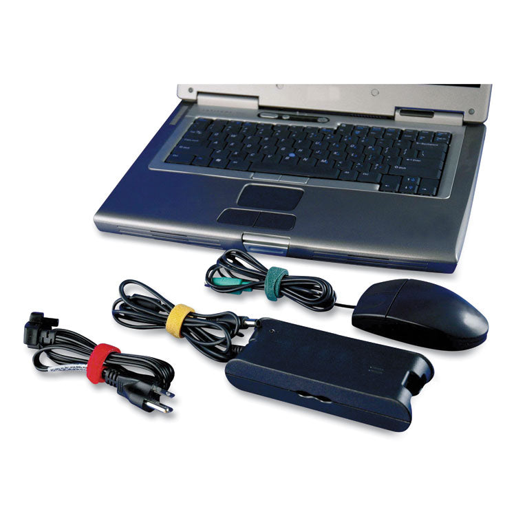 One-Wrap Pre-Cut Thin Ties, 0.5" X 8", Assorted Colors, 5/pack