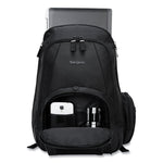 Groove Laptop Backpack, Fits Devices Up to 15.4", Nylon/PVC, 15 x 7 x 18, Black