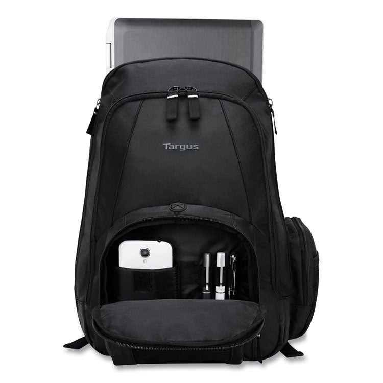 Groove Laptop Backpack, Fits Devices Up to 15.4", Nylon/PVC, 15 x 7 x 18, Black