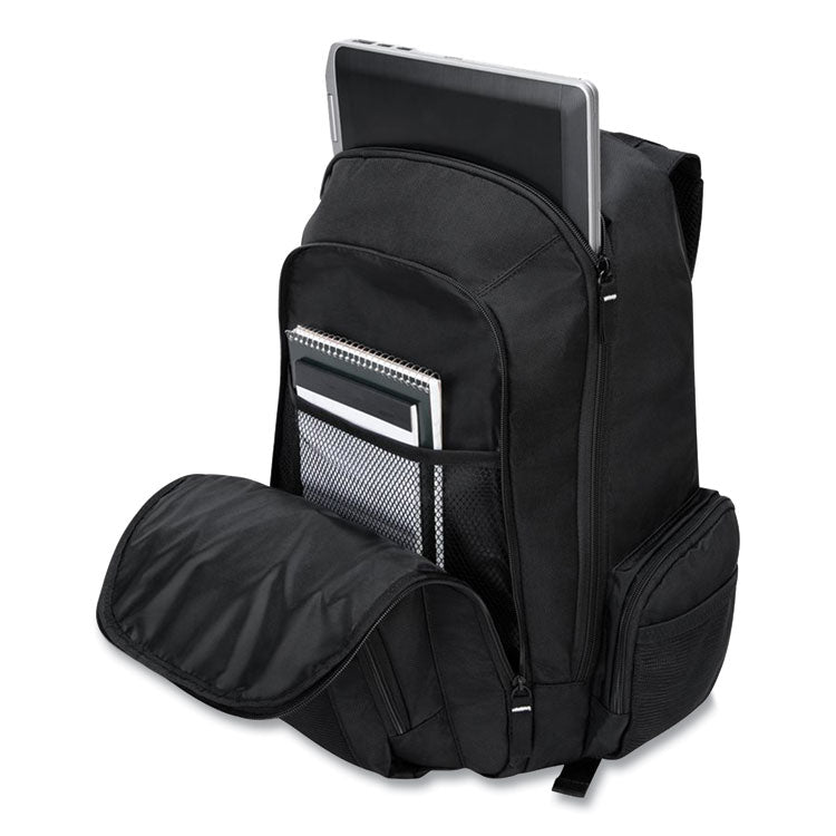 Groove Laptop Backpack, Fits Devices Up to 15.4", Nylon/PVC, 15 x 7 x 18, Black