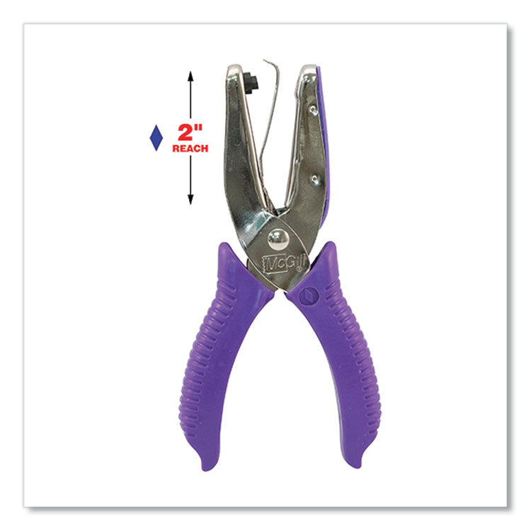 15-Sheet Medium-Duty One-Hole Punch, Diamond Shape, Chrome