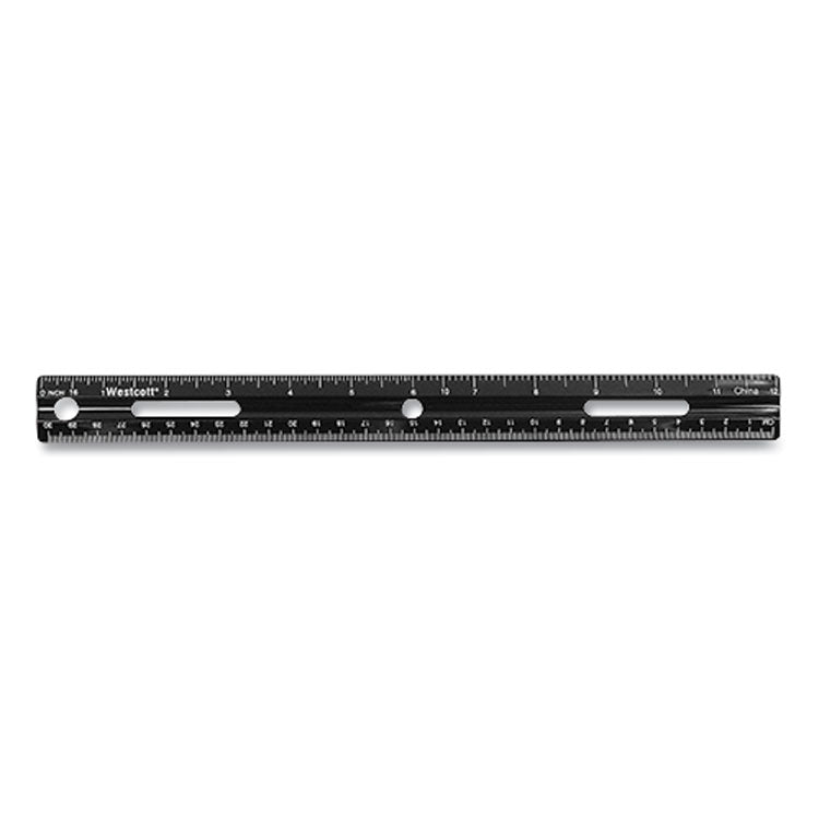 Kleenearth Recycled Ruler, Standard/metric, 12" Long, Plastic, Black