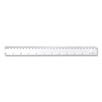 Transparent Shatter-Resistant Plastic Ruler, Standard/metric, 12" Long, Clear