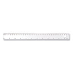 Transparent Shatter-Resistant Plastic Ruler, Standard/metric, 12" Long, Clear