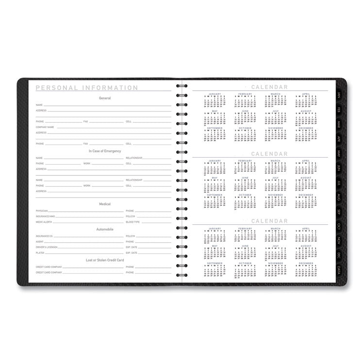 Contemporary Weekly/Monthly Planner, Vertical-Column Format, 11 x 8.25, Graphite Cover, 12-Month (Jan to Dec): 2025