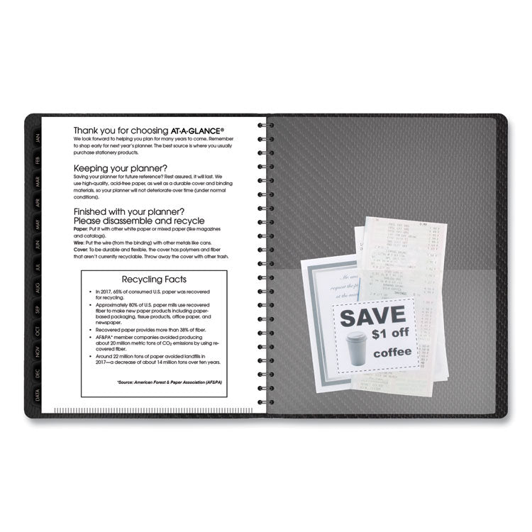 Contemporary Weekly/Monthly Planner, Vertical-Column Format, 11 x 8.25, Graphite Cover, 12-Month (Jan to Dec): 2025
