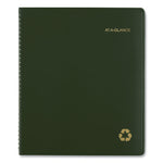 Recycled Monthly Planner, 11 x 9, Green Cover, 13-Month: Jan 2025 to Jan 2026