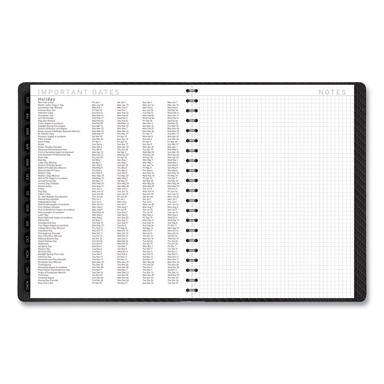 Contemporary Weekly/Monthly Planner, Vertical-Column Format, 11 x 8.25, Graphite Cover, 12-Month (Jan to Dec): 2025