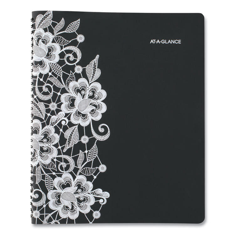 Lacey Weekly Block Format Professional Appointment Book, Lacey Artwork, 11 x 8.5, Black/White, 13-Month: Jan 2025 to Jan 2026