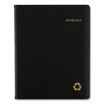 Recycled Weekly Vertical-Column Format Appointment Book, 11 x 8.25, Black Cover, 12-Month (Jan to Dec): 2025