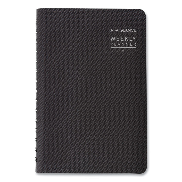 Contemporary Weekly/Monthly Planner, Open-Block Format, 8.5 x 5.5, Graphite Cover, 12-Month (Jan to Dec): 2025