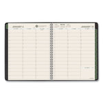 Recycled Weekly Vertical-Column Format Appointment Book, 8.75 x 7, Black Cover, 12-Month (Jan to Dec): 2025
