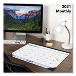 Desk Pad, 22 x 17, White Sheets, Black Binding, Black Corners, 12-Month (Jan to Dec): 2025