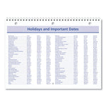 QuickNotes Desk/Wall Calendar, 3-Hole Punched, 11 x 8, White/Blue/Yellow Sheets, 12-Month (Jan to Dec): 2025