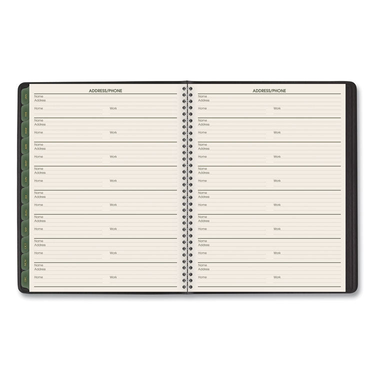 Recycled Weekly Vertical-Column Format Appointment Book, 8.75 x 7, Black Cover, 12-Month (Jan to Dec): 2025