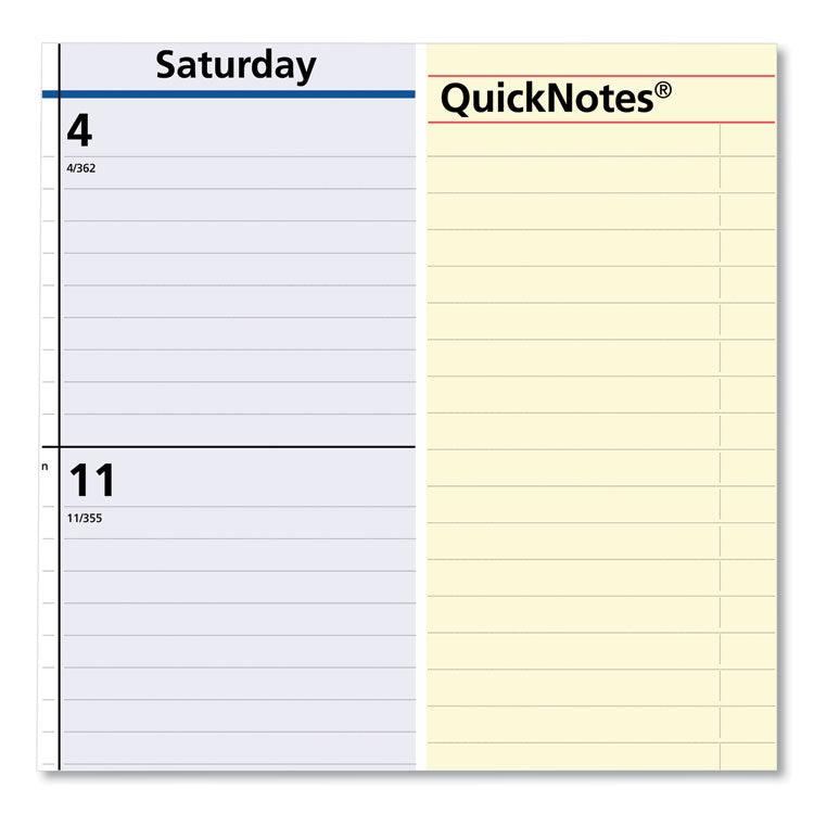 QuickNotes Desk Pad, 22 x 17, White/Blue/Yellow Sheets, Black Binding, Clear Corners, 13-Month: Jan 2025 to Jan 2026